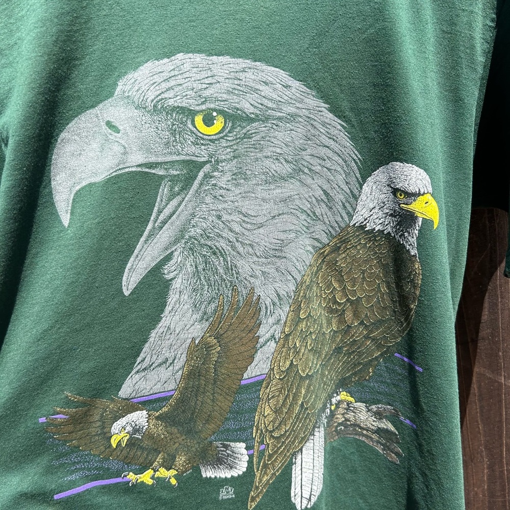 VINTAGE 90’s EAGLE NATURE ANIMAL MINIMALIST GRAPHIC TEE - Picture 2 of 4